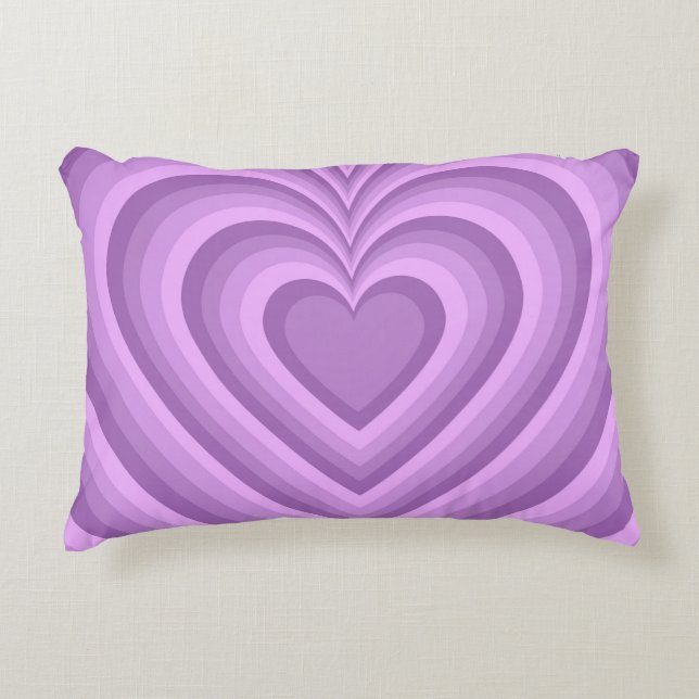 Purple Hypnotic Heart Love Pattern Decorative Cushion (Front)