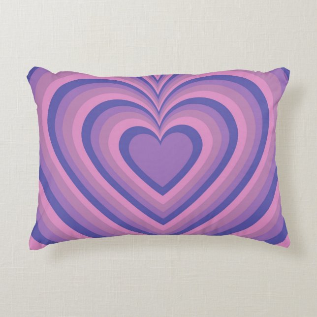 Purple Hypnotic Heart Love Pattern Decorative Cushion (Front)