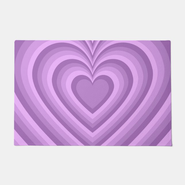 Purple Hypnotic Heart Love Pattern Doormat (Front)