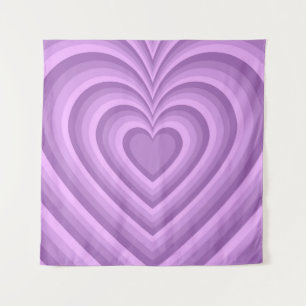 Purple Hypnotic Heart Love Pattern Tapestry