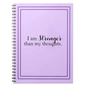 Purple I am Stronger than my Thoughts  Notebook