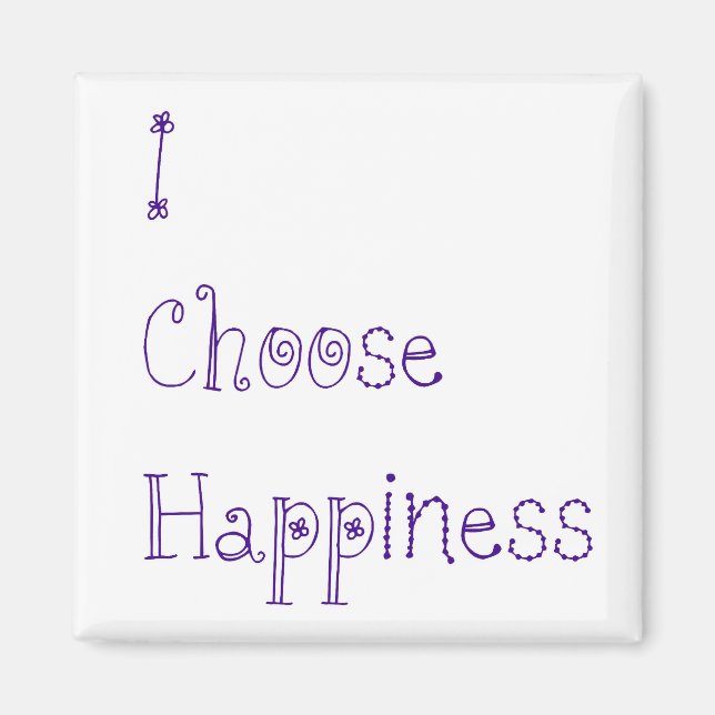 Purple I Choose Happiness Magnet (Front)