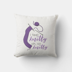 Purple I Feel Knitty, Oh So Knitty Cushion