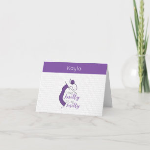 Purple I Feel Knitty, Oh So Knitty Note Card