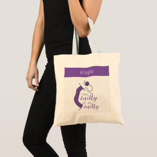 Purple I Feel Knitty, Oh So Knitty Tote Bag
