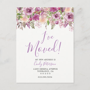 Purple I Have Moved Moving Announcement Postcard