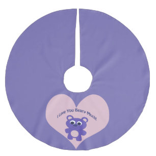 Purple I love you Beary Much! Brushed Polyester Tree Skirt