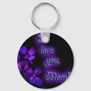 Purple I Love You Mum design Key Ring