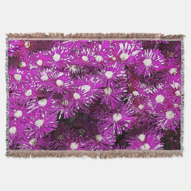 Purple Ice Cap Abstract Throw Blanket (Front)