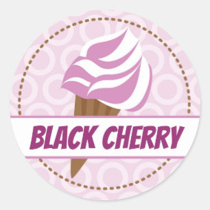 Purple Ice Cream Circle Label