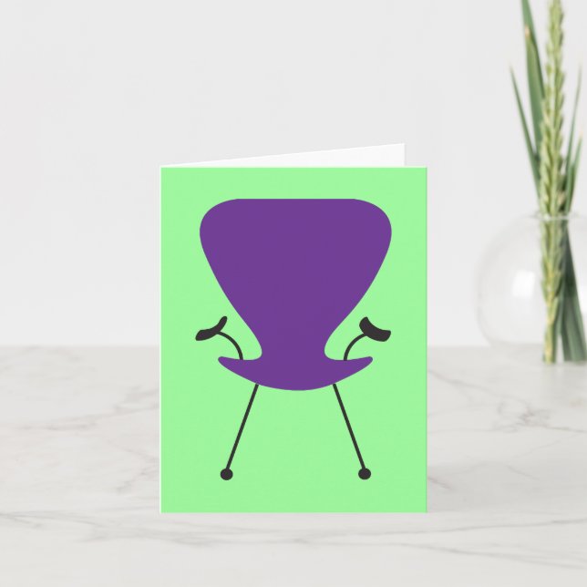 Purple-icious Retro Chair All-Purpose Note Card (Front)