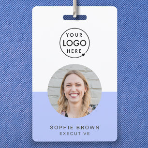 Purple ID Card   Modern Stylish Minimalist Photo ID Badge