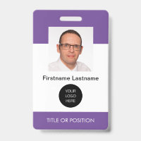 Purple ID Photo Name Badge