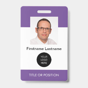 Purple ID Photo Name Badge