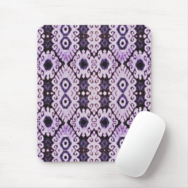 Purple Ikat Mouse Pad (With Mouse)