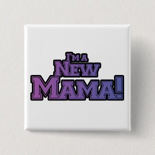 Purple I'm a New Mama Tshirts and Gifts 15 Cm Square Badge