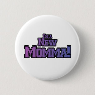 Purple I'm a New Momma Tshirts and Gifts 6 Cm Round Badge
