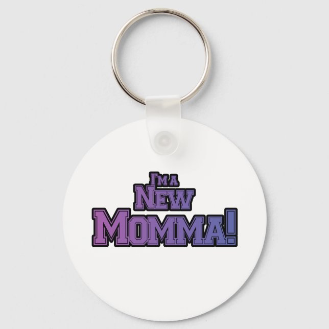 Purple I'm a New Momma Tshirts and Gifts Key Ring (Front)