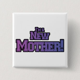 Purple I'm a New Mother Tshirts and Gifts 15 Cm Square Badge