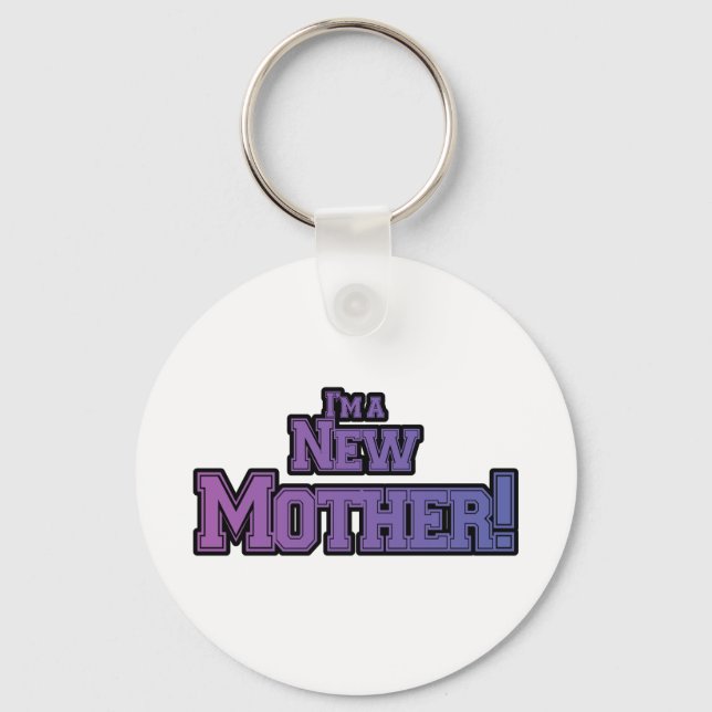 Purple I'm a New Mother Tshirts and Gifts Key Ring (Front)