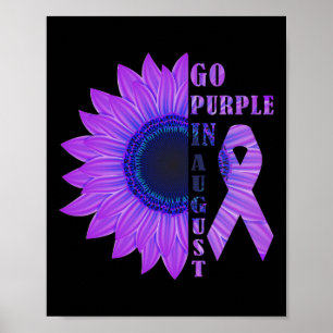 Purple In August Overdose Awareness Month Sunflowe Poster