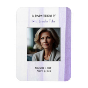 Purple In Loving Memory Elegant Funeral Memorial Magnet