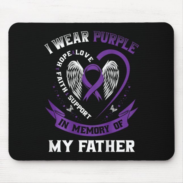 Purple In Memory Of Father Dad Pancreatic Cancer B Mouse Pad (Front)