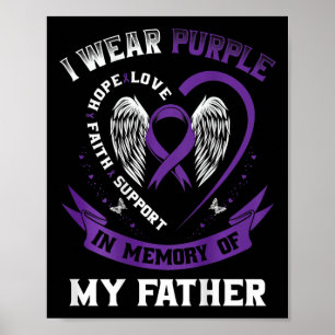 Purple In Memory Of Father Dad Pancreatic Cancer B Poster