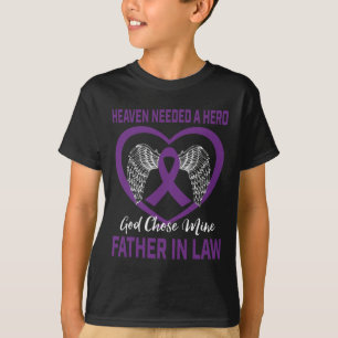 Purple In Memory Of Father In Law Pancreatic Cance T-Shirt
