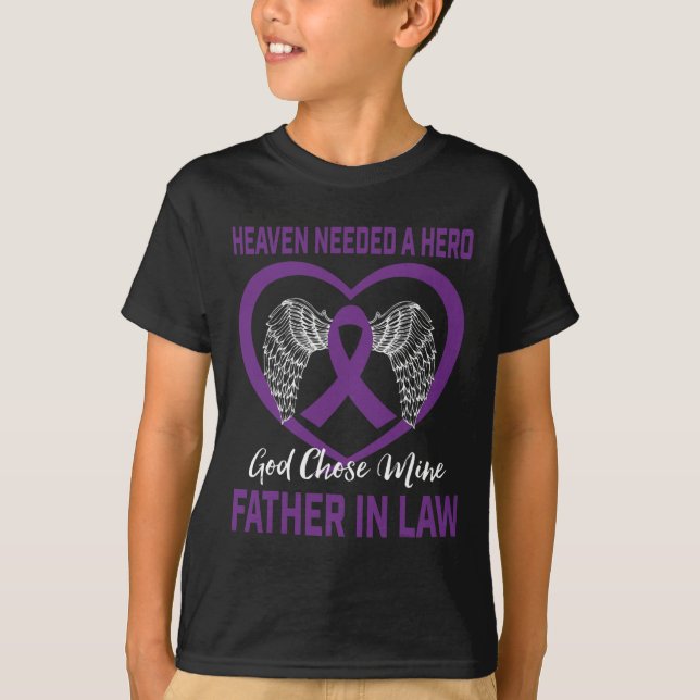 Purple In Memory Of Father In Law Pancreatic Cance T-Shirt (Front)