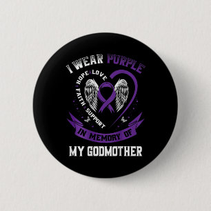 Purple In Memory Of Godmother Pancreatic Cancer Ba 6 Cm Round Badge
