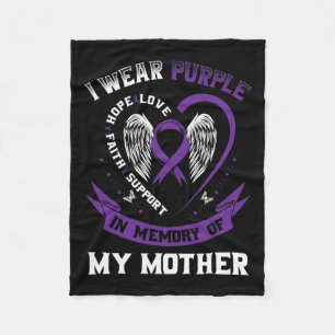 Purple In Memory Of Mum Mother Pancreatic Cancer A Fleece Blanket
