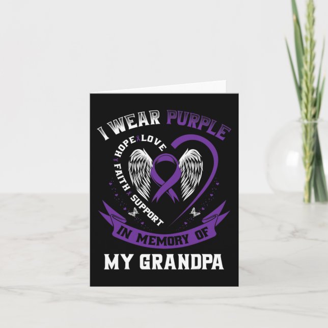 Purple In Memory Of My Grandpa Pancreatic Cancer A Card (Front)