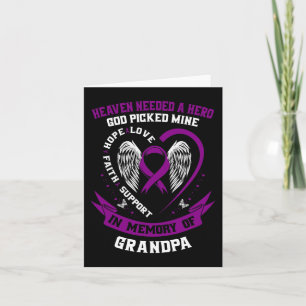 Purple In Memory of my Grandpa Pancreatic Cancer A Card
