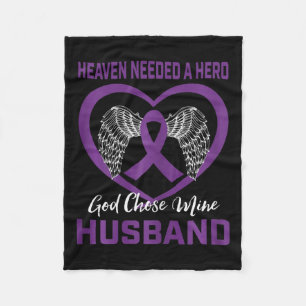 Purple In Memory Of My Husbynd Pancreatic Cancer A Fleece Blanket