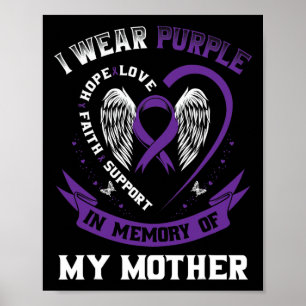 Purple In Memory Of My Mom Mother Epilepsy Awarene Poster
