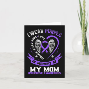 Purple In Memory of my Mum Drug Overdose Awareness Card