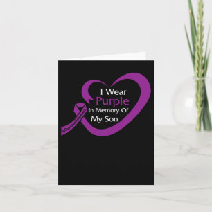 Purple In Memory Of My Son Overdose Awareness Hear Card