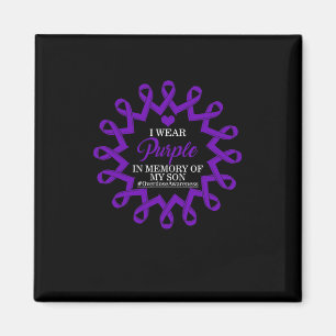 Purple In Memory Of My Son Overdose Awareness Ribb Magnet