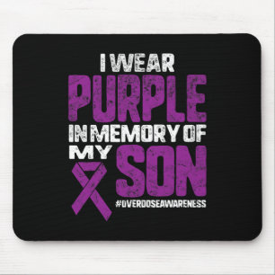 Purple In Memory Of My Son Overdose Awareness Ribb Mouse Pad