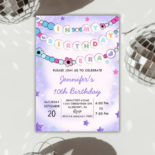Purple In My Birthday Era Friendship Bracelet Invitation