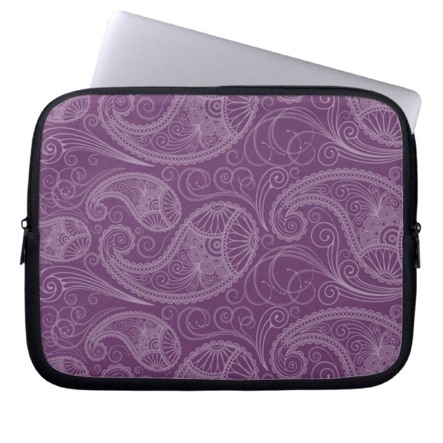 Purple Indian Henna Laptop Sleeve (Front)