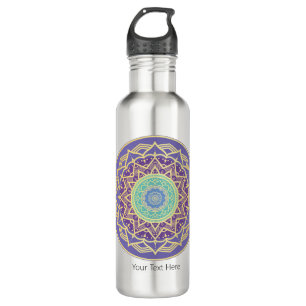 Purple Indigo Gold Turquoise Mandala Metaphysical 710 Ml Water Bottle