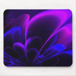 Purple Indigo Stylised Flower Half Corolla Mouse Pad