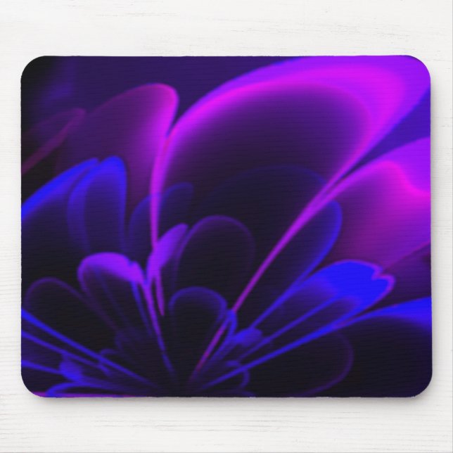 Purple Indigo Stylised Flower Half Corolla Mouse Pad (Front)