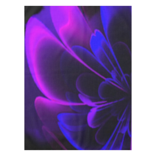 Purple Indigo Stylised Flower Half Corolla Tablecloth (Front)