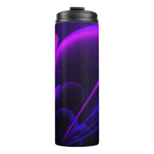 Purple Indigo Stylised Flower Half Corolla Thermal Tumbler
