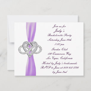 Purple Infinity Heart Bachelorette Party Invite