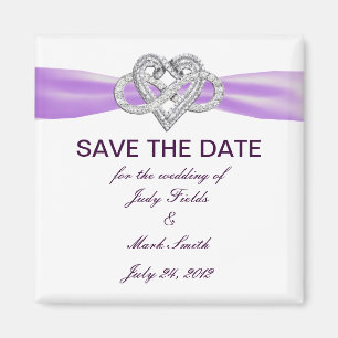 Purple Infinity Heart Save The Date Magnet