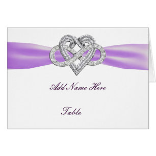 Purple Infinity Heart Wedding Table Place Card